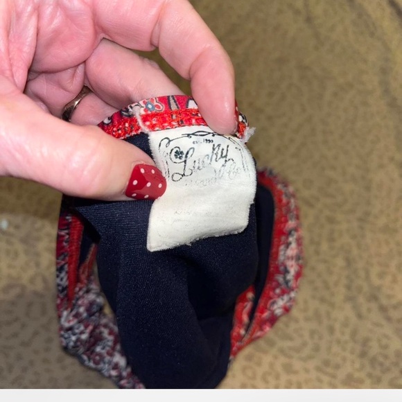 Lucky Brand Red and Blue Patterned Bikini Bottoms - Picture 3 of 4